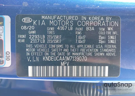 2021 Kia Seltos S from USA, damaged, VIN KNDEUCAA1M7139070